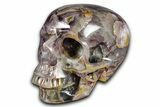 Realistic, Banded Purple Fluorite Skull #378656-2